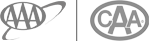 Logos of two organizations: the left one has "AAA" and the right one has "CAA" inside circular designs.