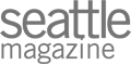 The image shows the logo of "Seattle Magazine" in a gray, sans-serif font.